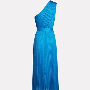 Luisa Pleated Satin Midi Dress